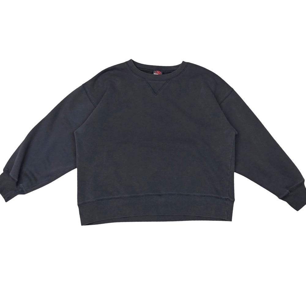 Sport-Tek Sweatshirt Black V-Stitch Crewneck Boxy‎ Streetwear Gorpcore Large